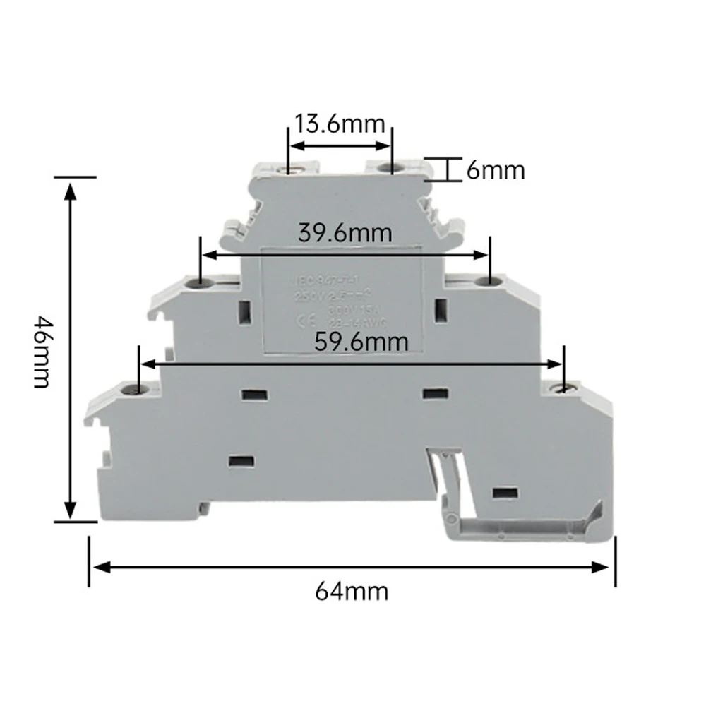  10 قطعة DIKD1.5 ثلاث طبقات محطات موصل كهربائي DIN السكك الحديدية محطة كتلة 0.2-2.5 mm2 السكك الحديدية الاستشعار النحاس محطة كتلة #6