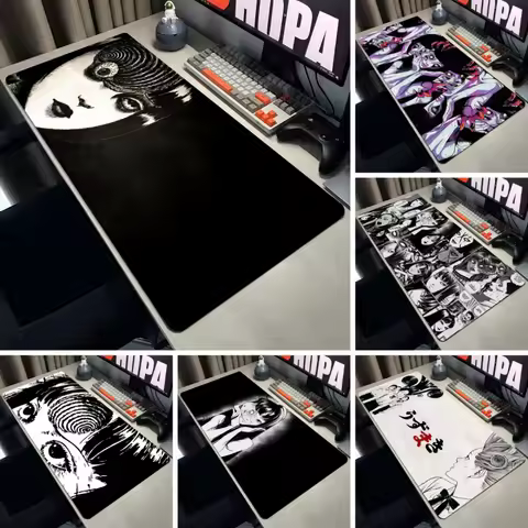 Junji Ito Tees Horror Mouse Mat Rubber Desk Mat Office Large Gaming Mousepad Anime Locking Edge Mouse Pad Gamer Non-Slip Carpet
