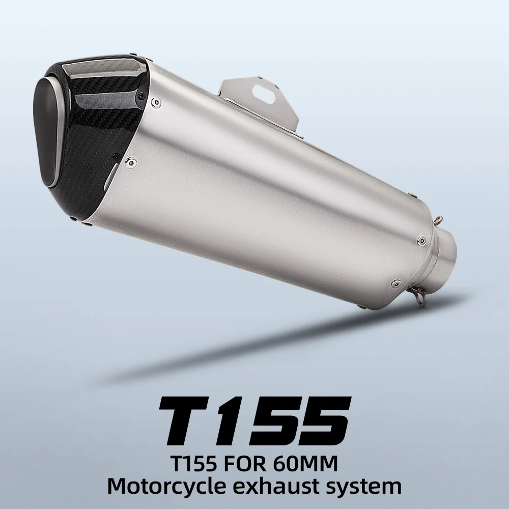 

51mm Universal Motorcycle Carbon Fiber Tailpipe Exhaust Muffler with DB Killer for MT07 MT09 CBR500R R15 R3 R7 ZX6R