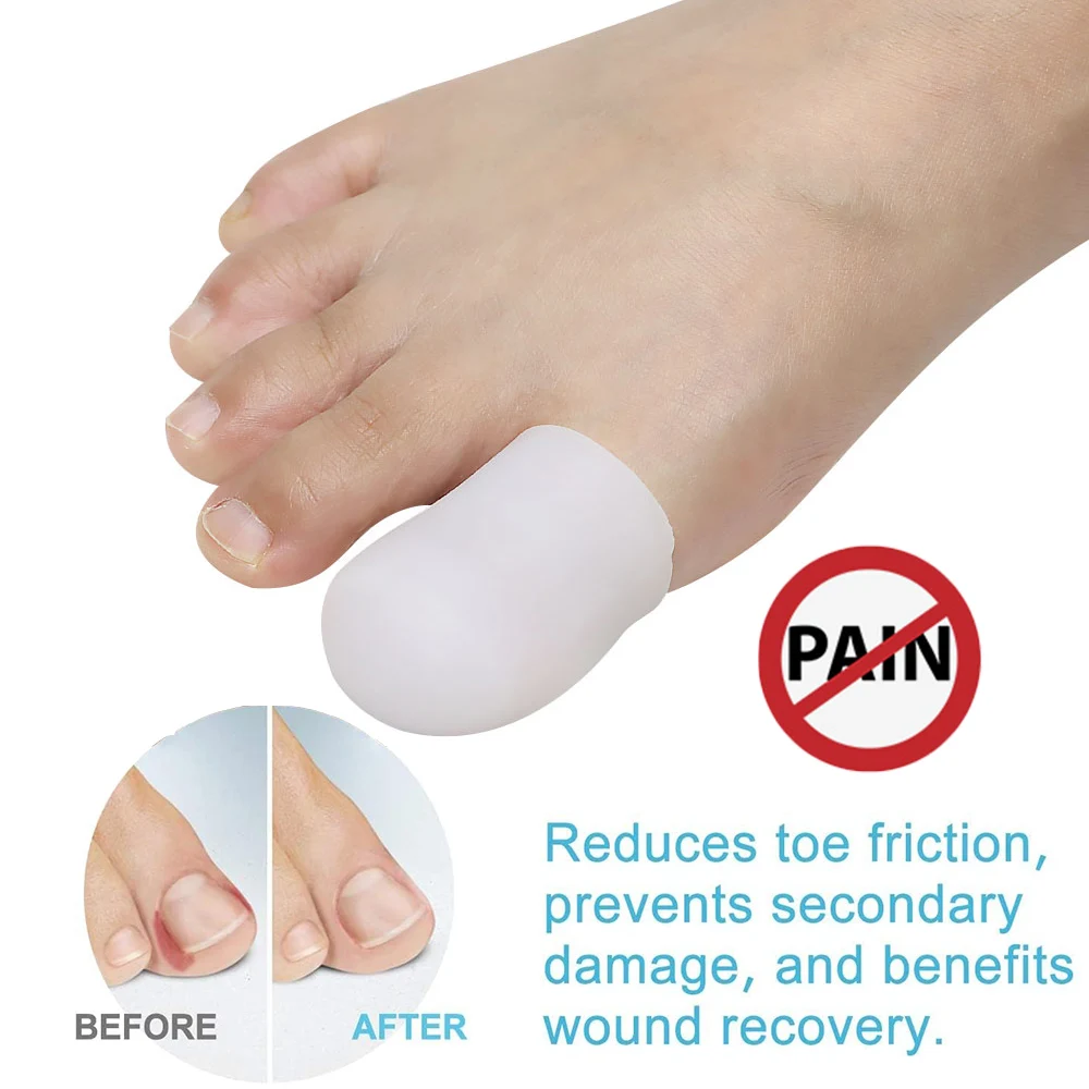 Pexmen 2Pcs Silicone Toe Caps Gel Toe Covers Provide Protectors and Cousions Relief Pain from Toe Blisters Corns and Calluses