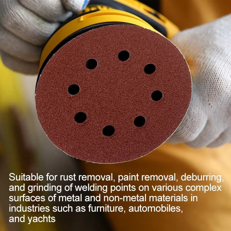 Self Adhesive Vacuum Disc Sandpaper Angle Grinder Polishing Disc Circular Flocking Suction Cup Back Flocking Sandpaper