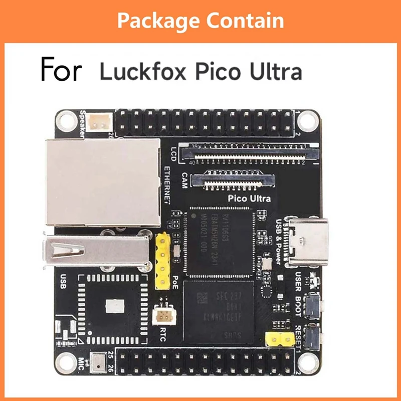 For Luckfox Pico Ultra Development Board RV1106 RISC-V Linux 8GB EMMC Supports PoE Ethernet Power Supply