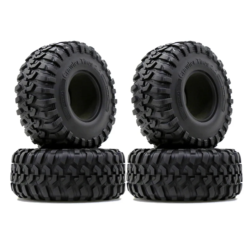 

RC Car 4Pcs 2.2" Beadlock Wheel Rim Rubber Tire Set for 1/10 RC Crawler TRX-4 Axial SCX10 90046 D90 Voodoo KLR