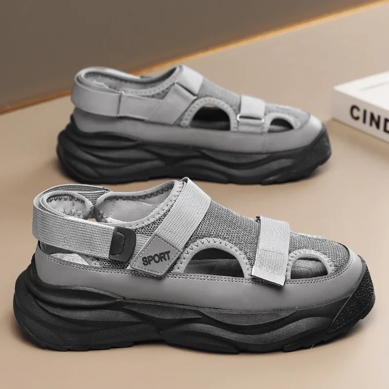 Chaussures creuses d'été pour hommes, sandales à la mode, chaussures de sport de plein air résistantes, confortables pour hommes
