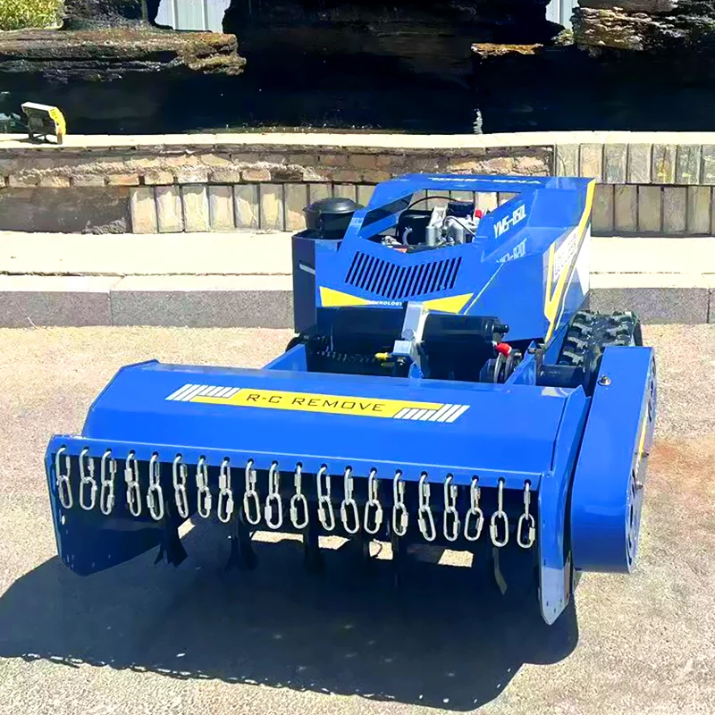 Customized Remote Control Crawler Grass Cutter, Durable Lawn Mowing Machine for Large Garden and Municipal Green Area