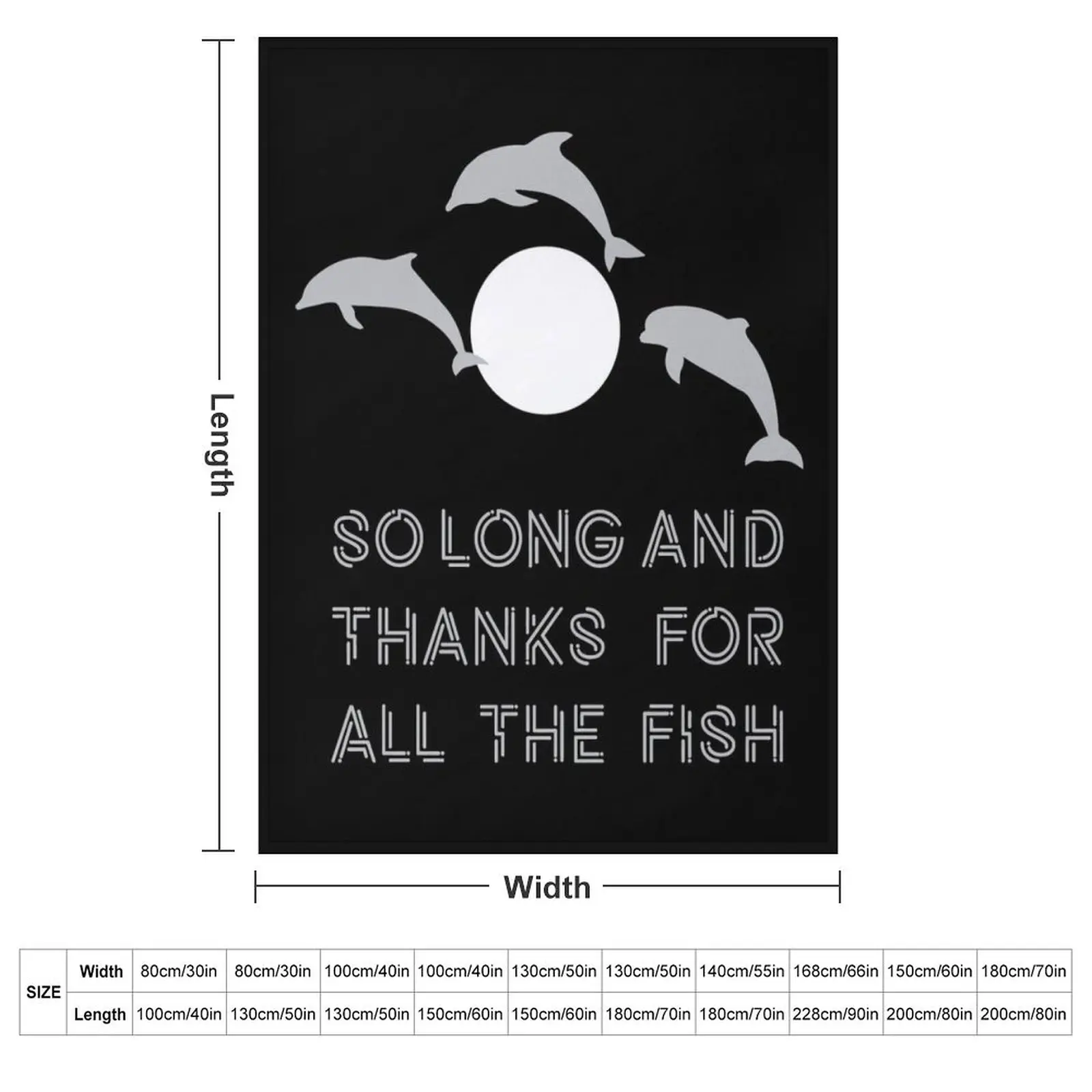 So Long And Thanks For All The Fish Throw Blanket couch cozy soft plush fuzzy picnic outdoor blanket