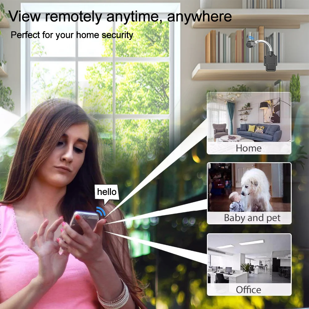 كاميرا مراقبة واي فاي صغيرة مراقبة عن بعد HD 4K 1080P للرؤية الليلية اتجاهين الصوت واي فاي كاميرا مراقبة كاميرا داخلية في الهواء الطلق #3