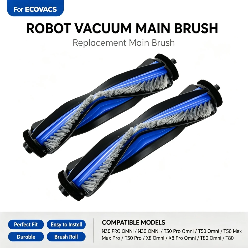 For Ecovacs Deebot N30/N30 Pro/T50/T50 Pro/X8/X8 Pro/T80 Series Main Brush Replacement Vacuum Accessories