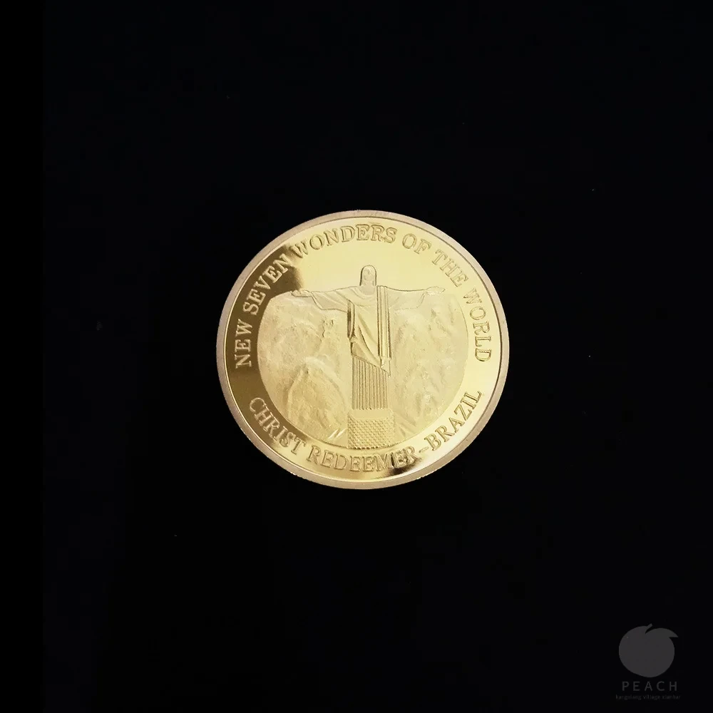 مجموعة Seven Wonders of the World Coin Collection شارة تذكارية مطلية بالذهب مجموعة عملات السفر #2