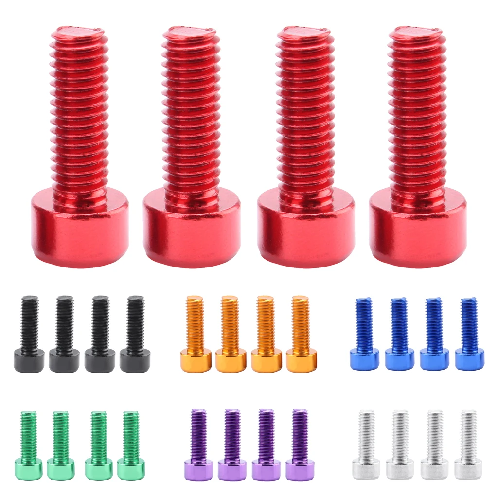 4 Pcs/Set Bicycle Water Bottle Cage Bolts Holder Screws Hex Socket Screws M5 Aluminum Holder Bolts MTB Road Bike Accessories