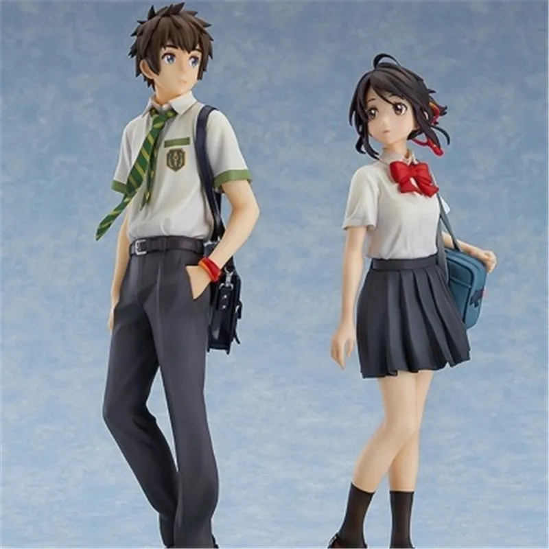 Anime Movie Your Name PVC Action Figure Model Toys Anime Cartoon Tachibana Taki Miyamizu Mitsuha Figure Dolls 22cm