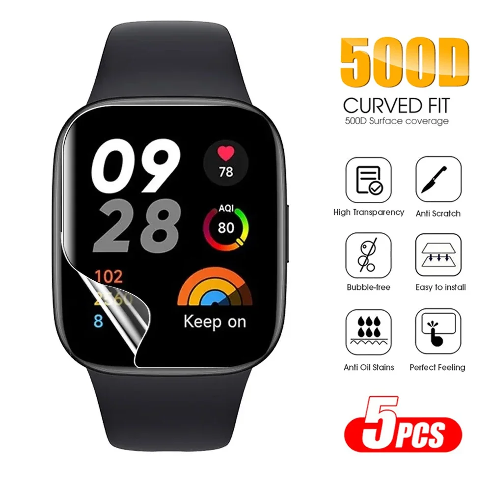 

Full Screen Protector Film For Xiaomi Redmi Watch 4 3 Smartwatch Soft Hydrogel Films Anti-Scratch For Redmi Watch 3 4 Not Glass
