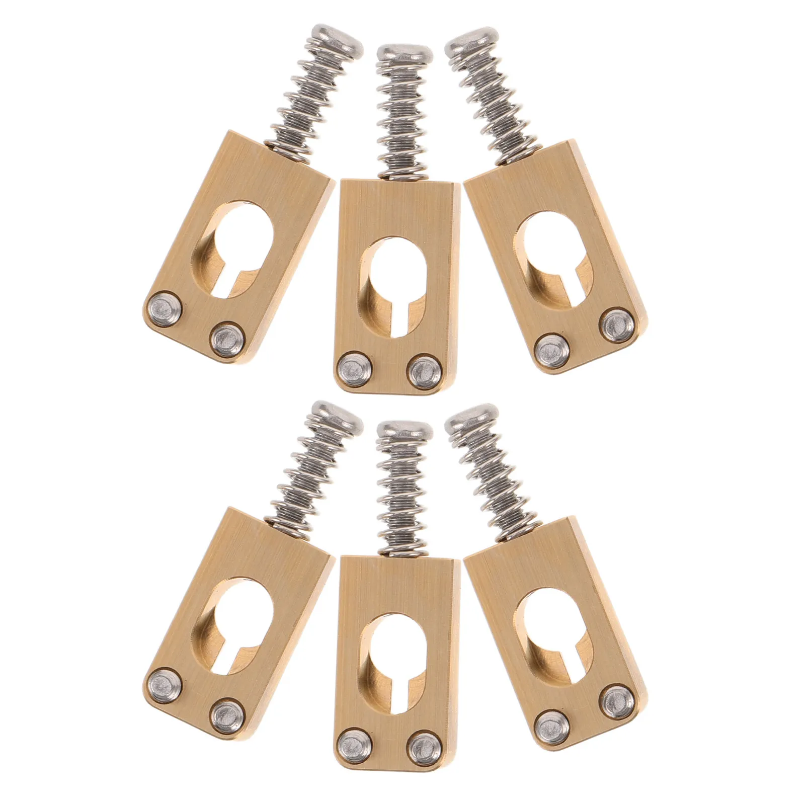 

6 шт. латунных седел для электрогитары с круглым отверстием, для фиксированного бриджа, гладкие, для стабильного звука, запчасти для модернизации