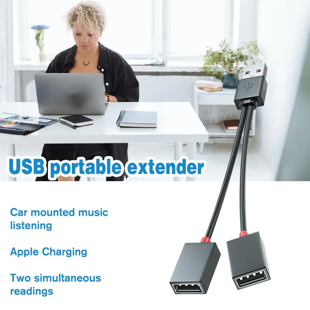 1 In 2 Out USB HUB Car Usb Splitter Cable Multifunction Adapter Cord Cable Usb Charging Extender C4Q2