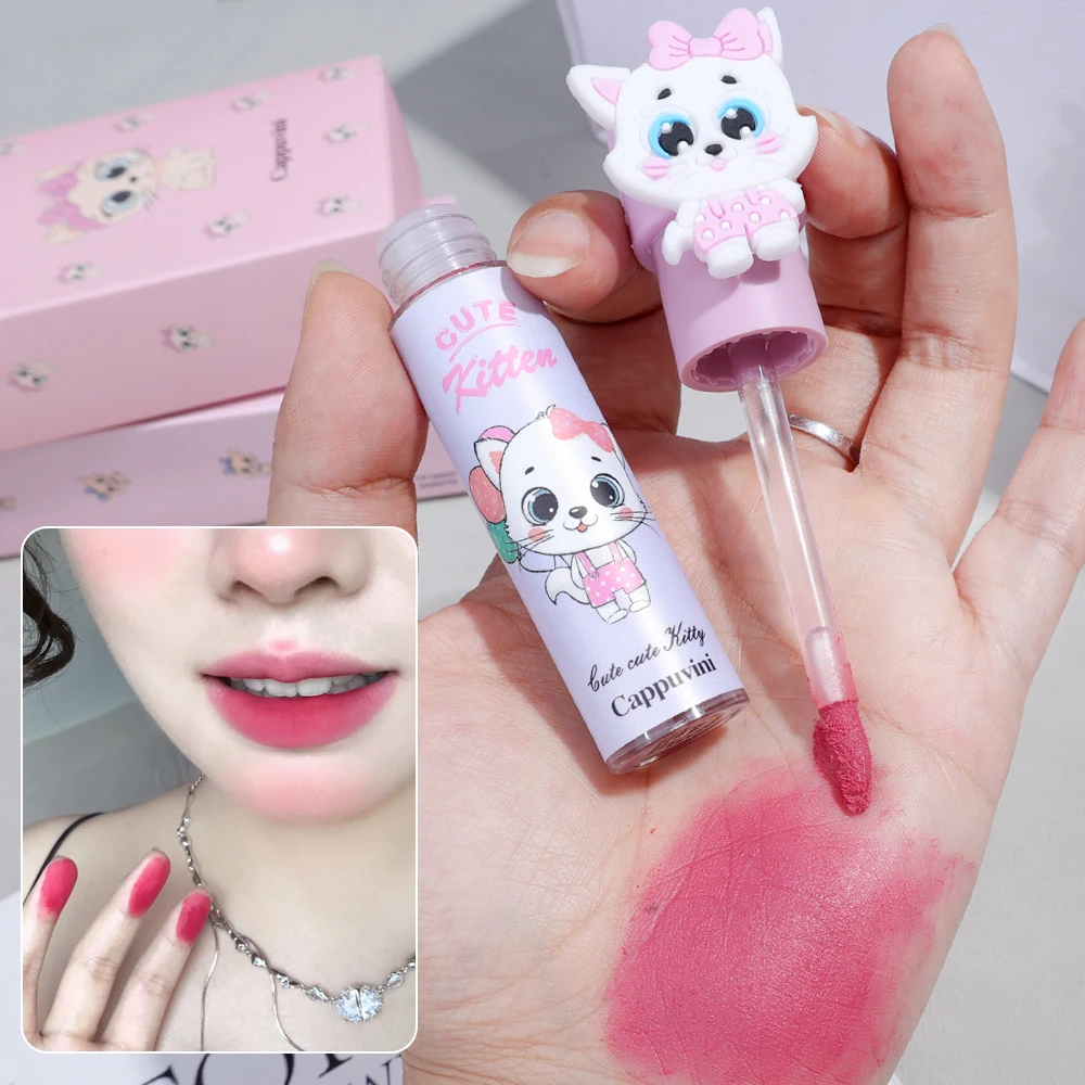 Waterproof Velvet Matte Nude Pink Lipgloss Lip Mud Long Lasting antiaderente Cup Liquid Lipstick Make-up per le donne Korea Cosmetics