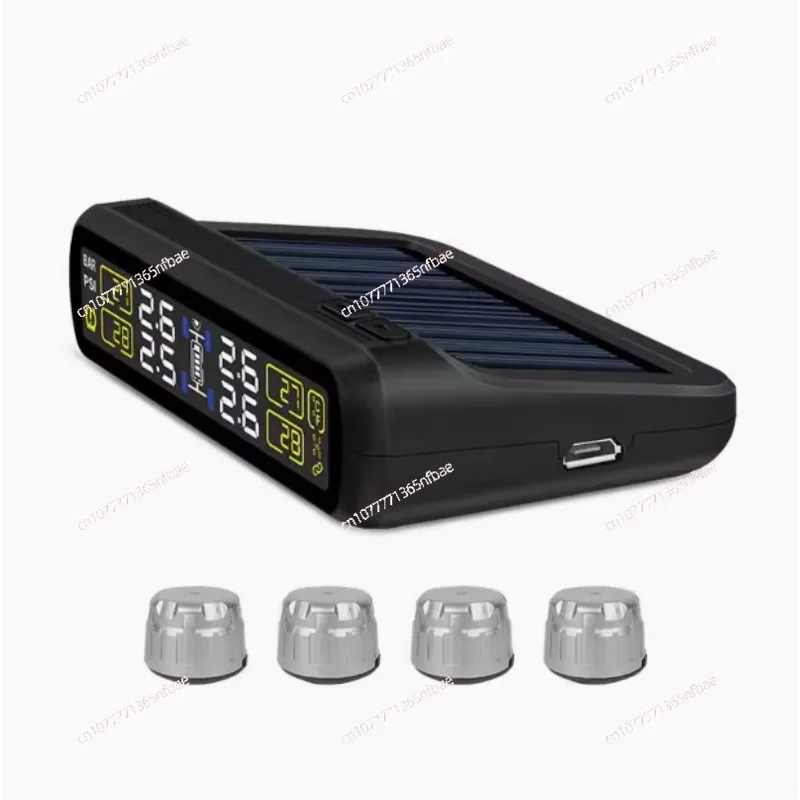 The solar car tire pressure monitor T881 has a built-in external TPMS wireless high-precision tire