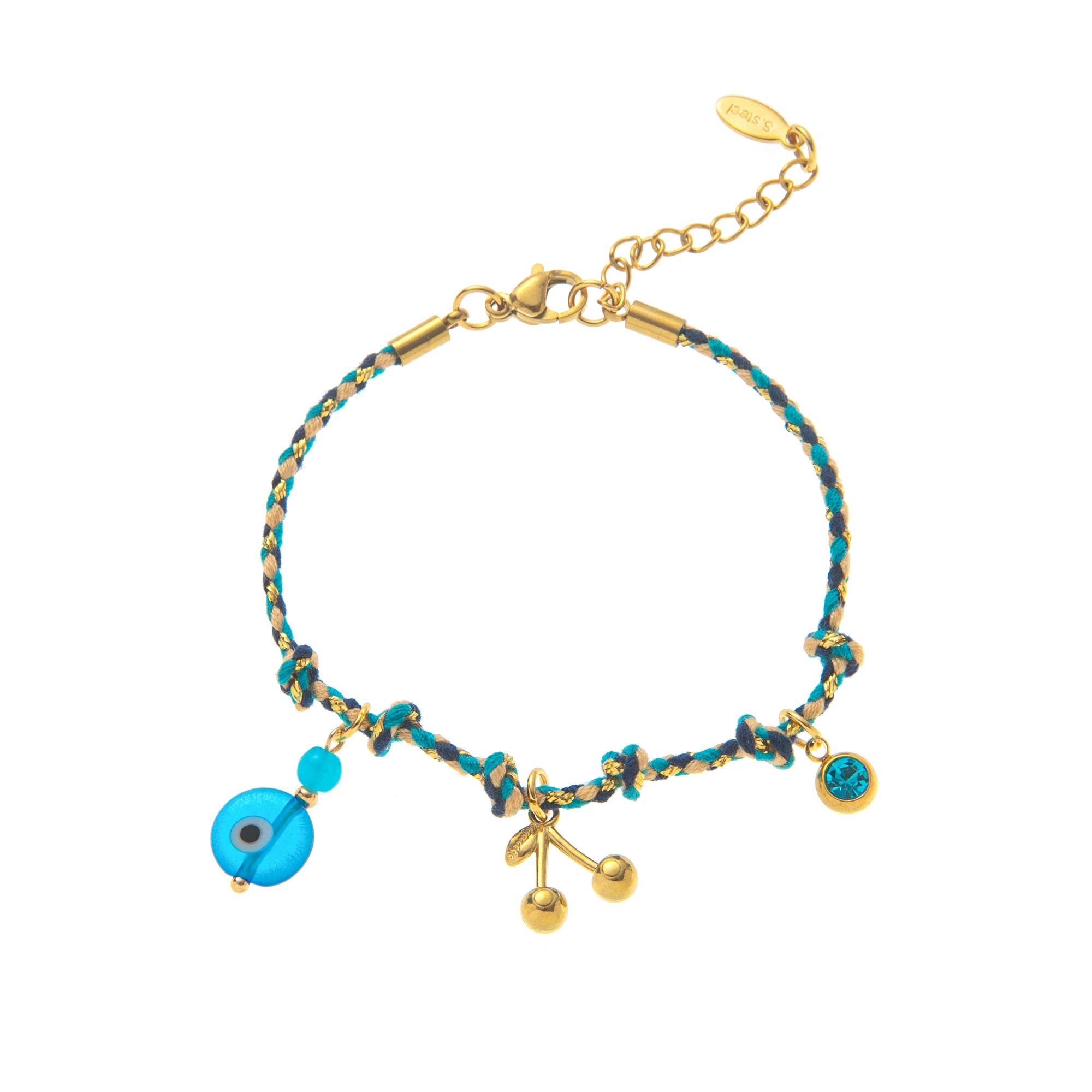Handmade color woven rope bracelet light luxury dopamine high-end natural stone bracelet