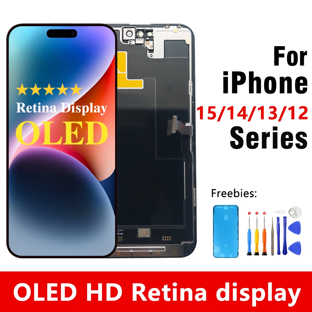 

Экран OLED Super Retina для iPhone, 15 Pro Max, 14 Pro, серии 13, 12, дисплей Ultra HD, инструменты для подачи