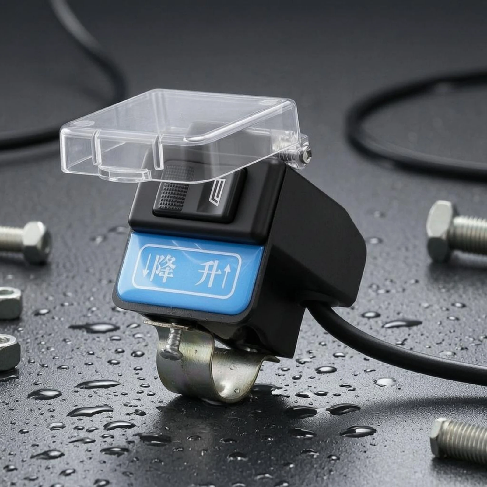 Self-Unloading Lift Switch Clear Cover Handlebar Switch Vehicle Accessory Metal Clamp Compact