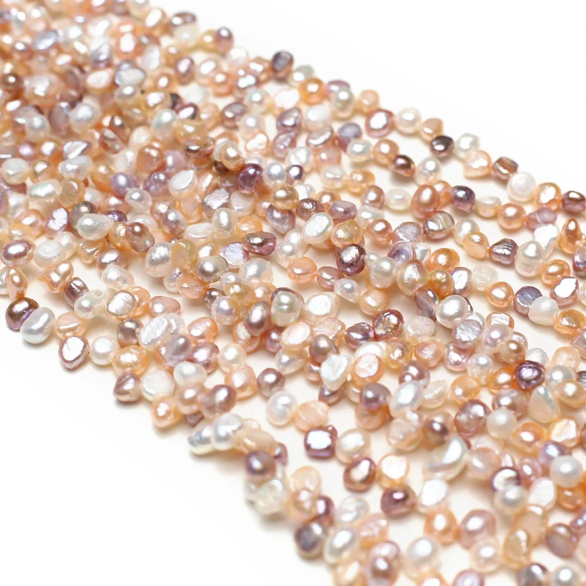 

5-6mm AA Hot Sale Natural Freshwater Pearl Colorful Irregular Offset Hole Bead Jewelry Make DIY Necklace Bracelet Accessories