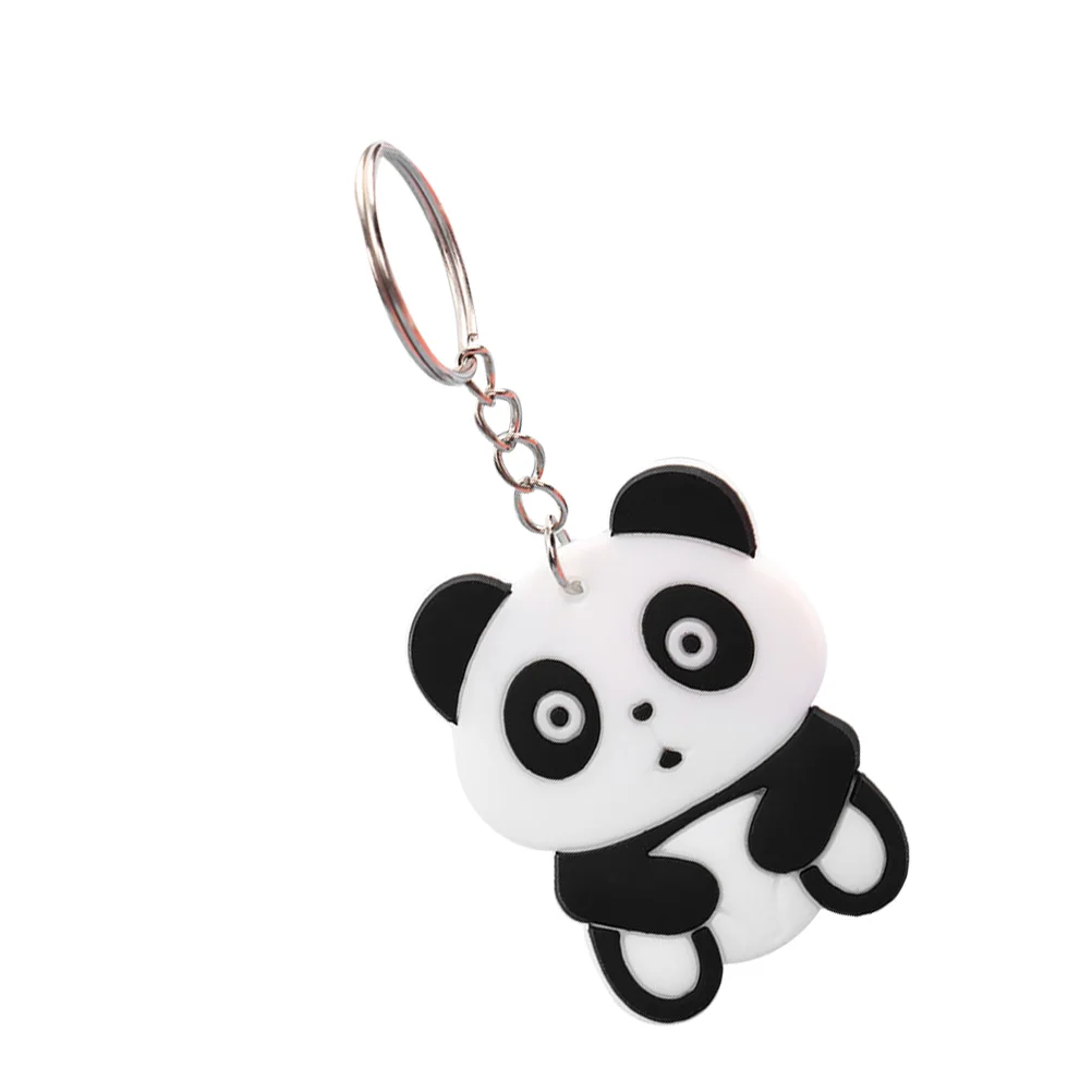 20 PCS Kids Keychain PVC Ring Panda Shaped Soft Rubber Elephant Creative Gift Keyrings Child