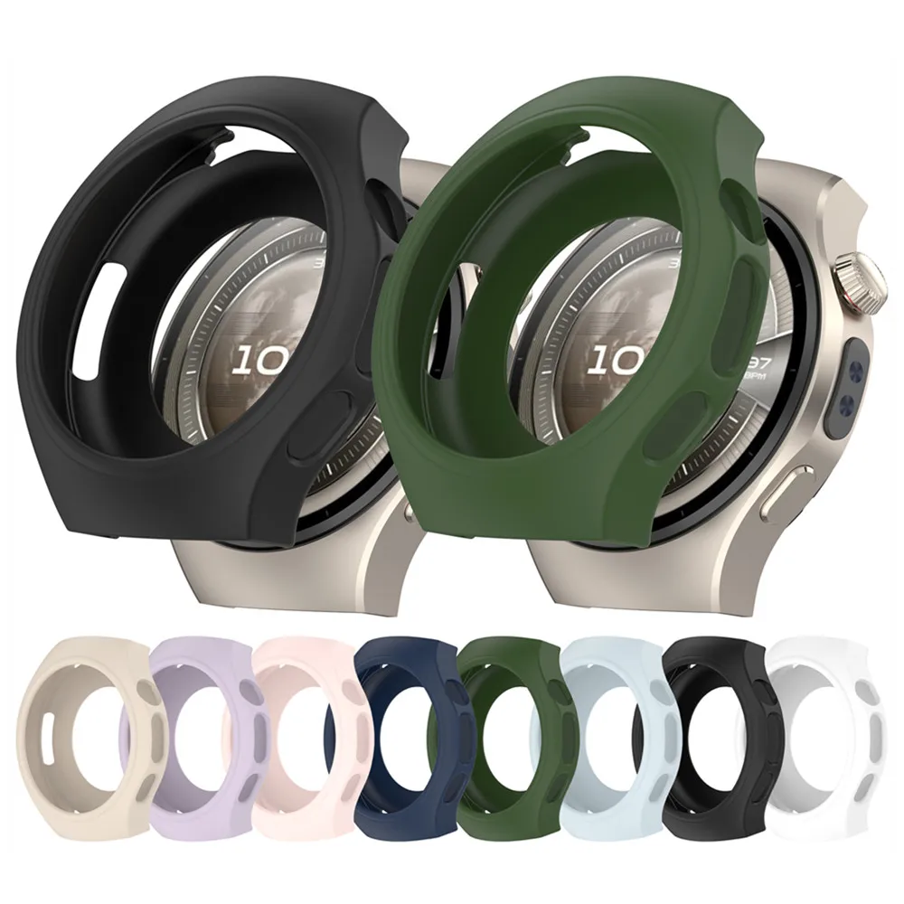 화웨이 시계 5용 실리콘 케이스 커버 42mm 46mm 소프트 보호 범퍼 케이스 시계 액세서리 보호 프레임 범퍼