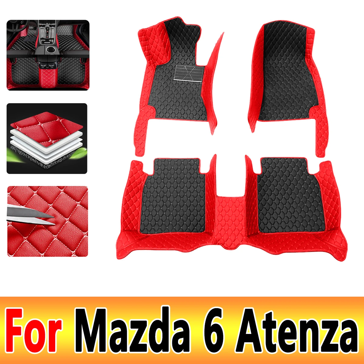 

Car Floor Mats For Mazda6 Mazda 6 Atenza GH 2007~2011 Anti-dirt Pads Car Mats Full Set Waterproof Floor Mats Rug Car Accessories