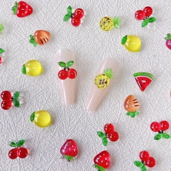 30PCS 3D Acrylic Fruit Nail Art Charms Cherry Strawberry Accessories Parts For Manicure Nails Decoration Design Suplies Material