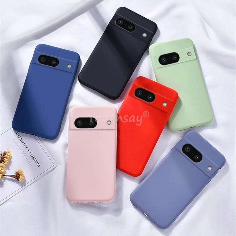 For Google Pixel 8A Case Liquid Silicone Plain Cover Pixel 8A 8 Pro Cover TPU Soft Phone Protector Case Pixel 8 A Case Rubber