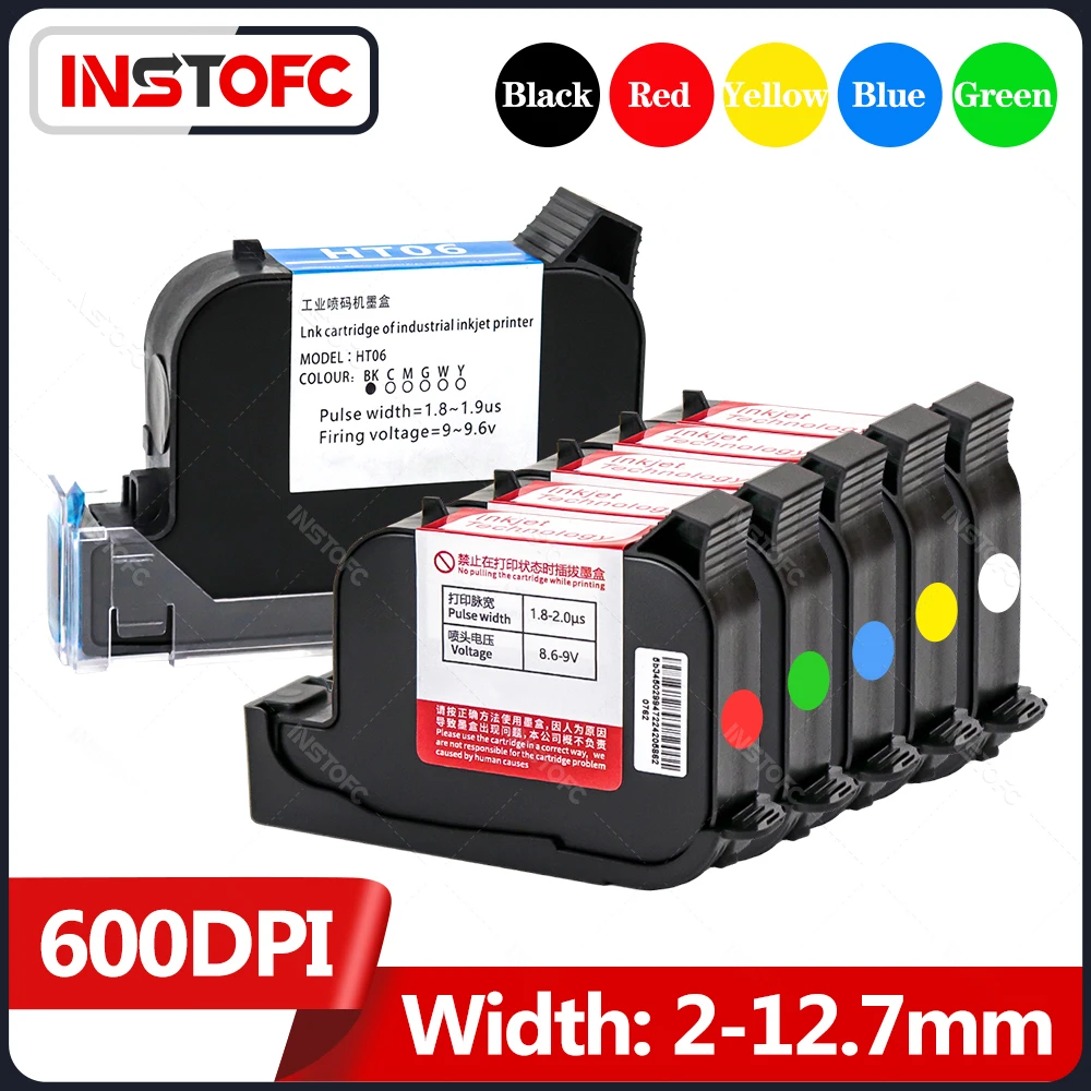 42ml Fast Drying Black Color Ink Cartridge Waterproof Anti-fading For Expire Date Handheld Inkjet Printer 600dpi Cartridges