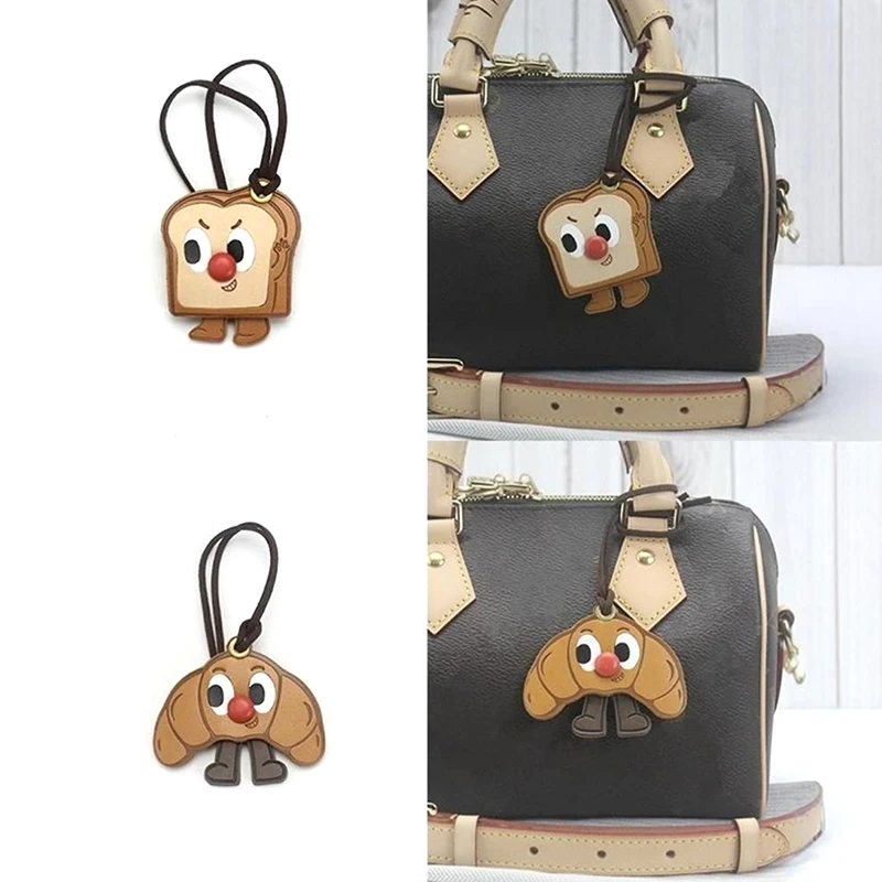 Croissant Toast Pendant Niche Design Bag Pendant Decoration Cartoon Cute Car Pendant Keychain