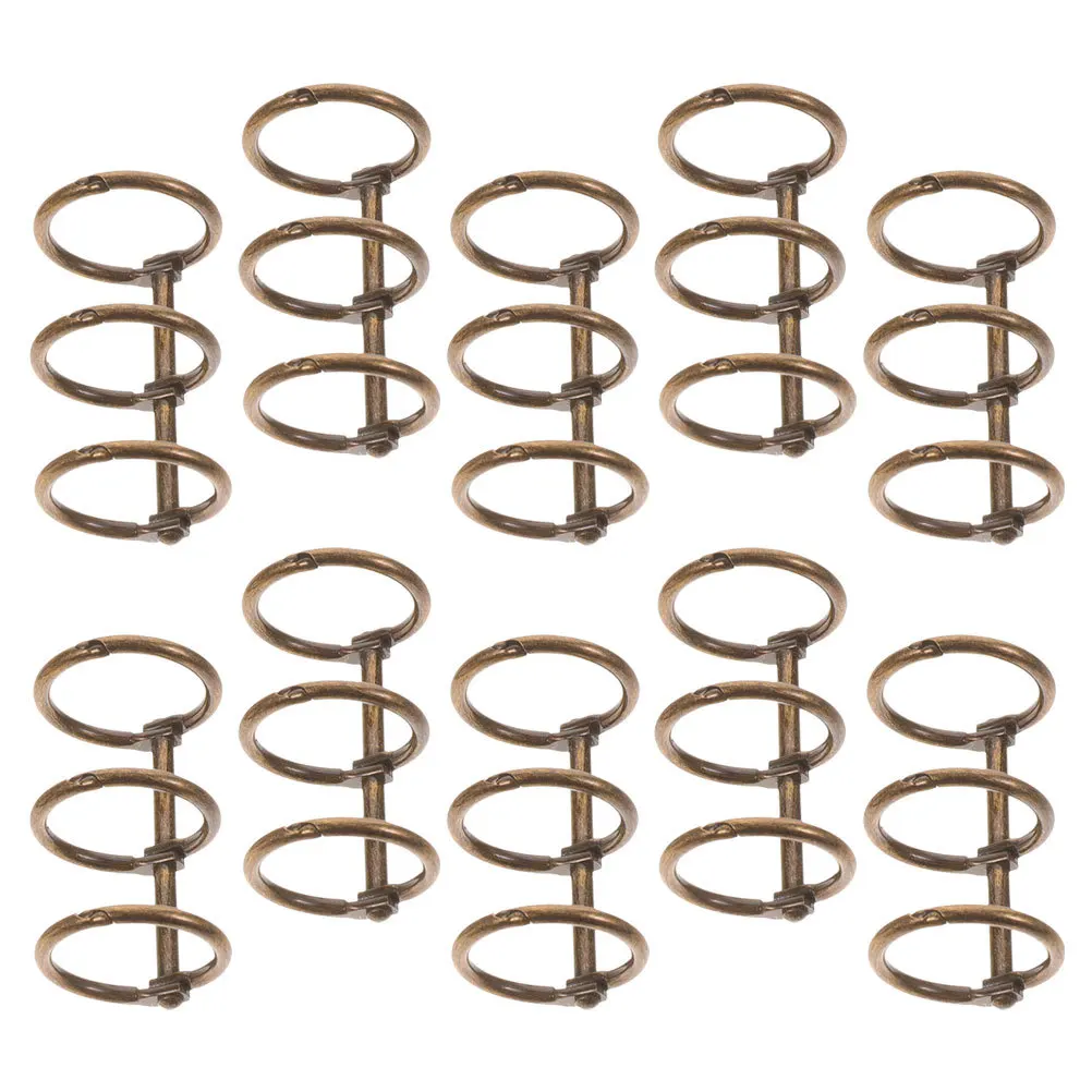 

10Pcs Alloy Segmented Binder Snap Lightweight Portable DIY Notepad Ring Metal File Clip Loose Leaf Binder Rings