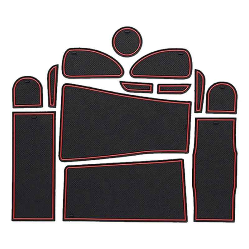 A82U-Anti-Slip Rubber Gate Slot Cup Mat For Toyota Prius 30 XW30 ZVW30 2010-2015 Door Groove Mat Accessories Stickers