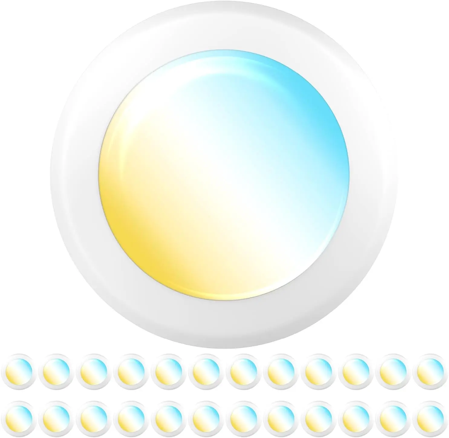 

24 Pack LED Disc Lights, 6 Inch Flush Mount Ceiling, Recessed Can Lighting, 1050 LM Dimmable, Selectable CCT 3000K-6500K