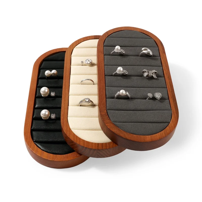 Oirlv Solid Wood Ring Storage Tray Ring Organize Home Storage Tray Jewelry Display Tray Counter Ring Rack Display Accessory Gift