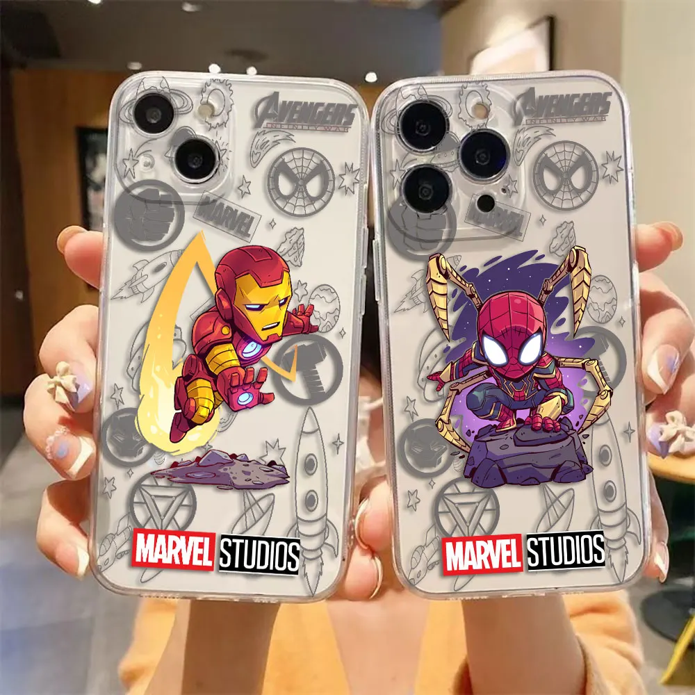 

Marvel Heroes Spider Man Clear Phone Case For VIVO Y15S Y16 Y17 Y17S Y20 Y21 Y22S Y27 Y28 Y35 Y36 Y50 Y51 Y73 Y75 Y76 Y100 Case