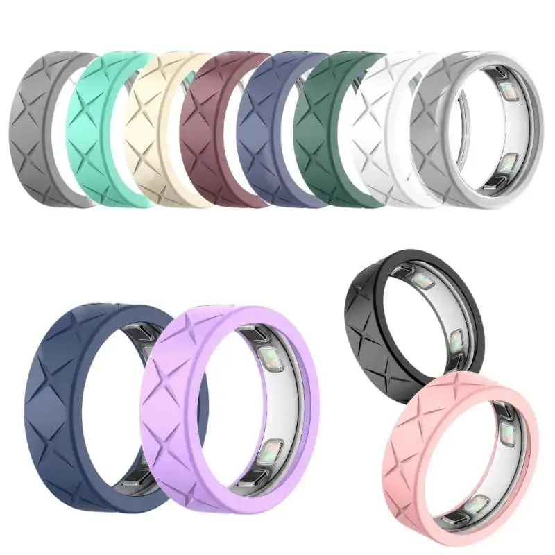 31BA Removable Wearable Device Cover Set, 12 Silicone Sleeves in Assorted Hues with Open Centers and Raised Star Detail