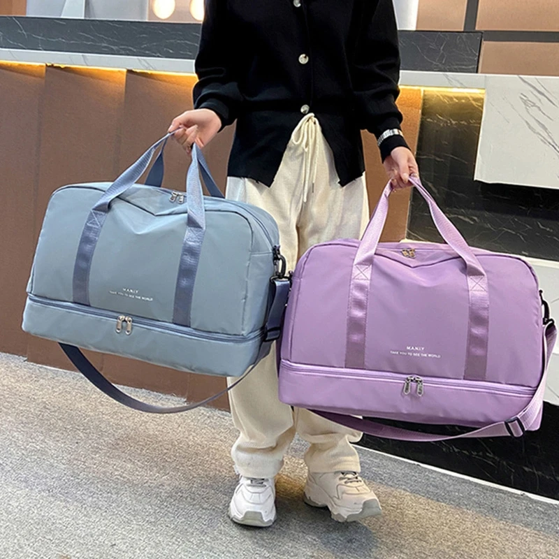 Sac à main de voyage pour hommes et femmes, avec compartiment à chaussures, fourre-tout de Sport, grande capacité, sac à bandoulière de week-end pour nuit