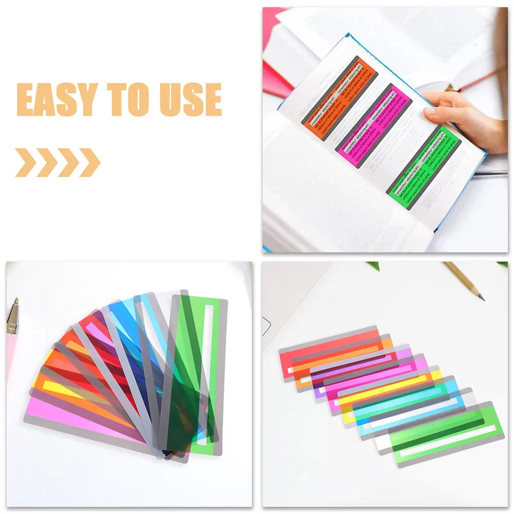 16 pezzi Segnalibri guida lettura Strisce di tracciamento lettura colorate Evidenzia striscia Indicatore di lettura Strumento di lettura per la scuola a casa