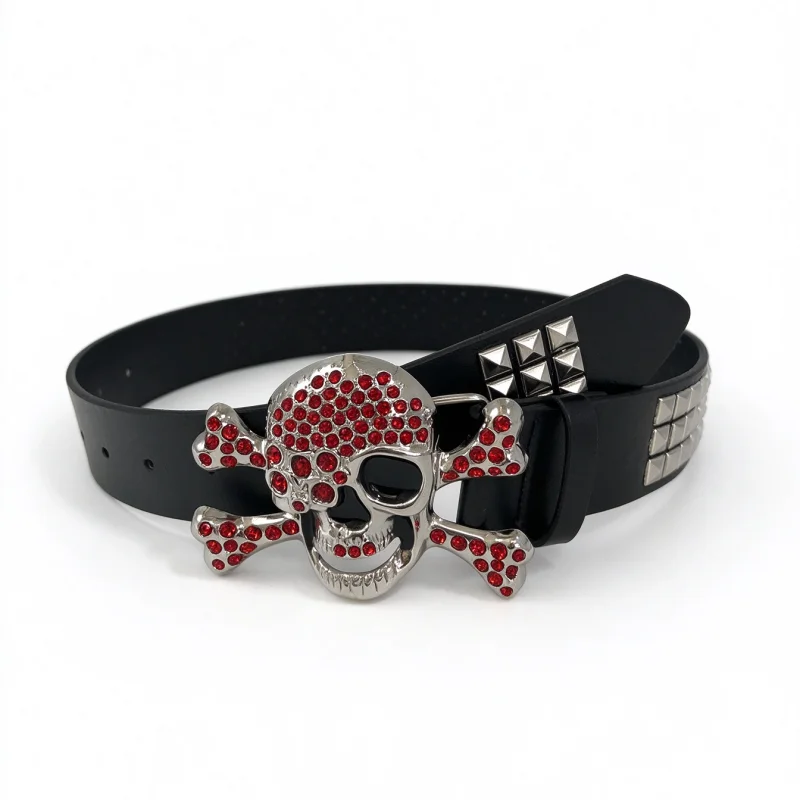 1 piece of women's belt with rivets, rhinestone, punk, fashionable and versatile, suitable for daily commuting and going out