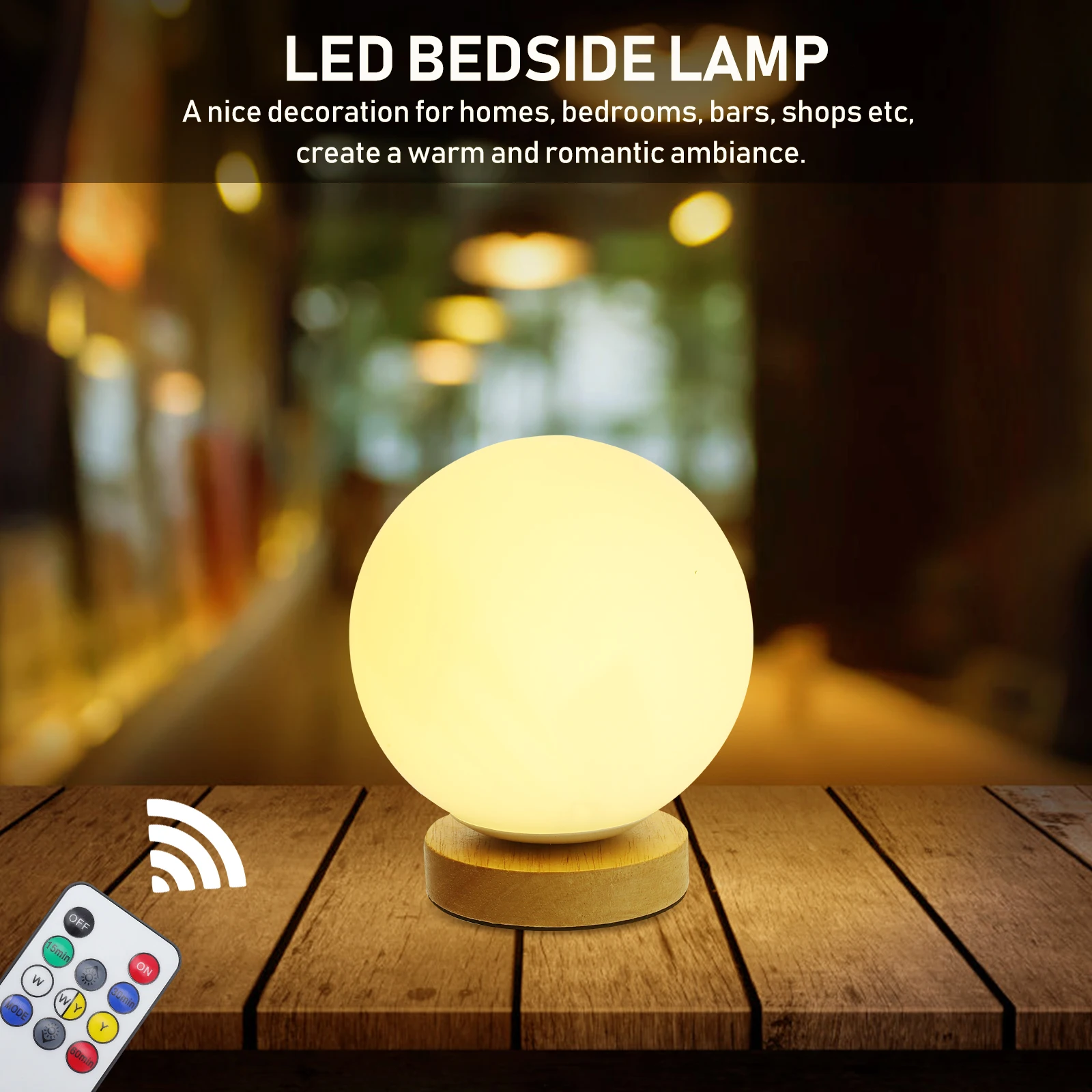 

USB Desk Light Remote Controlled Bedside Lamp Household Night Glass Delicate Home Decorative Small