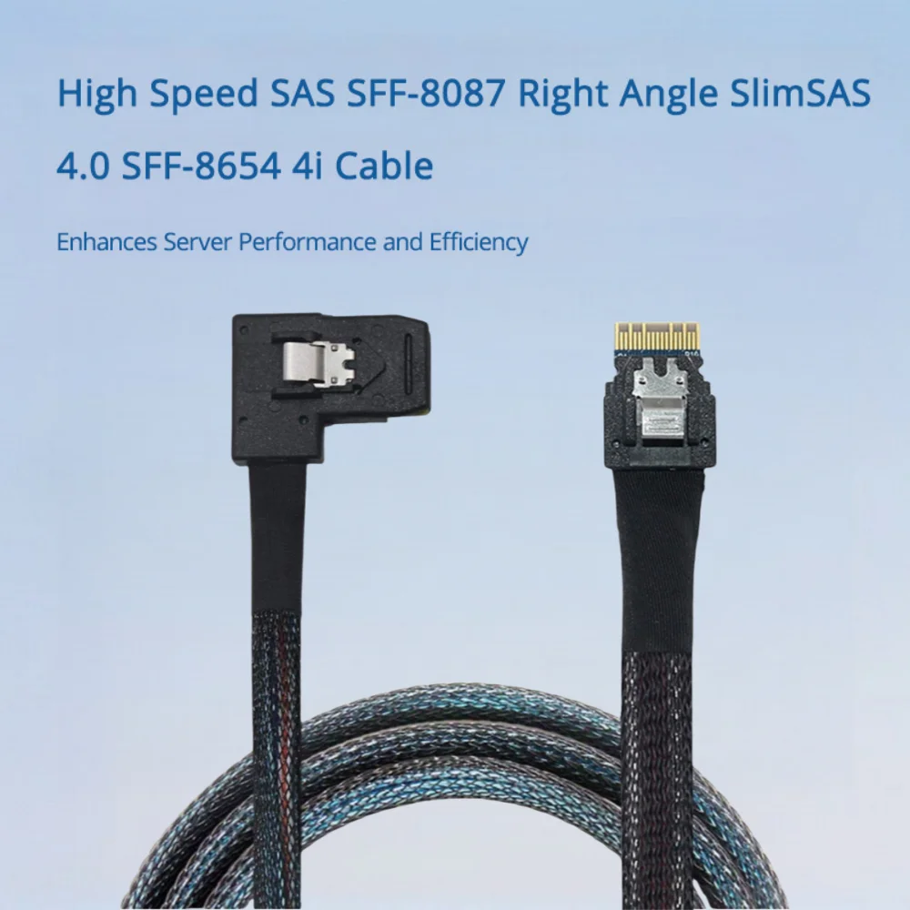 

Высокоскоростной кабель SAS SFF-8087 под прямым углом SlimSAS 4.0 SFF-8654 4i — повышает производительность и эффективность сервера