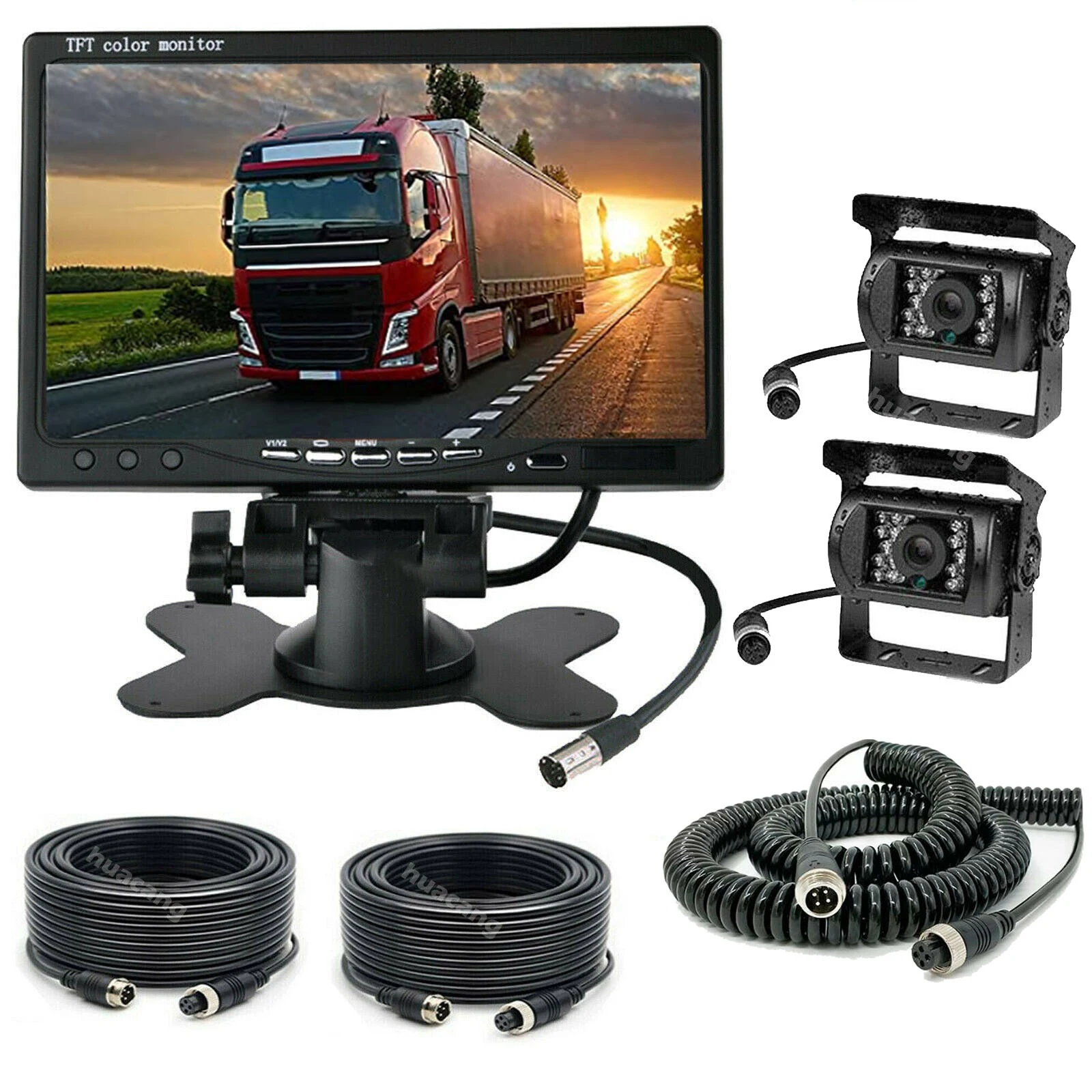 

Lastbus HD 7" TFT LCD Monitor 4PIN 2X 700TVL Sony CCD Heavy Duty Backup Reversing Camera For Car Truck Caravan Trailer