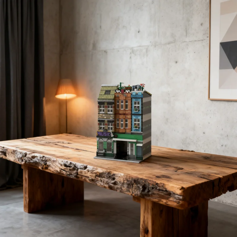 

Набор строительных блоков MOC «Музыкальный магазин» с гаражом и модульной городской улицей, 5172 детали, конструктор, рождественский подарок для детей