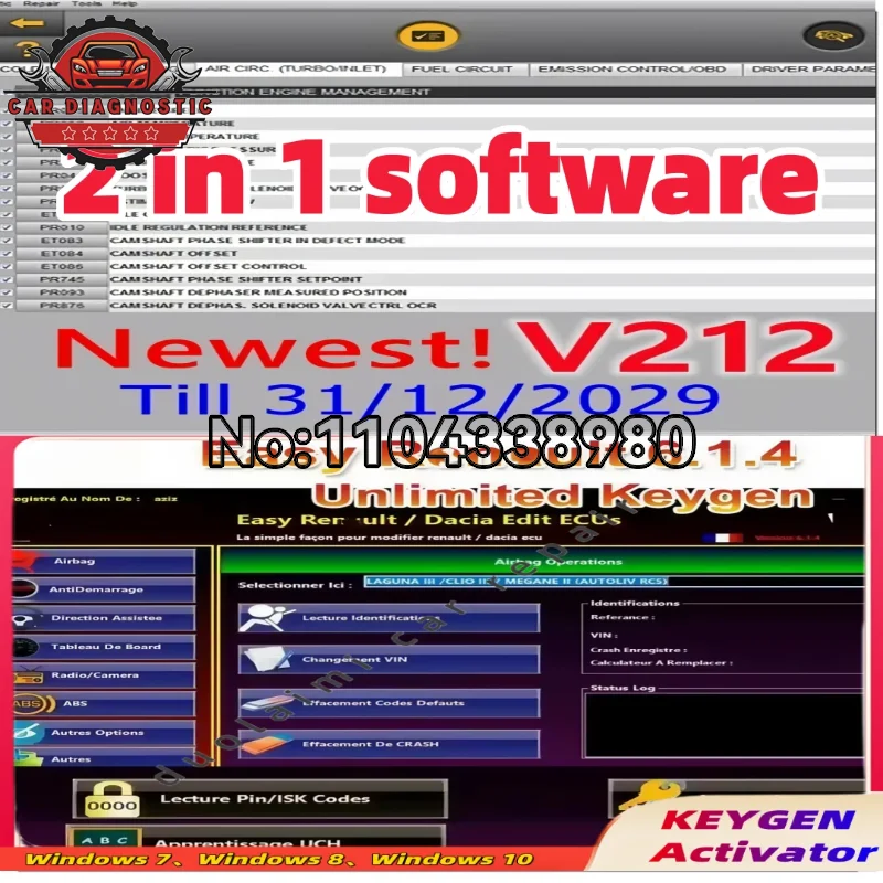 

2025 Hot Renaultes 6.1.4 Can Clip V212 Diagnostic Interface+Reprog V191+Pin Extractor V2+Dialogys V4.72