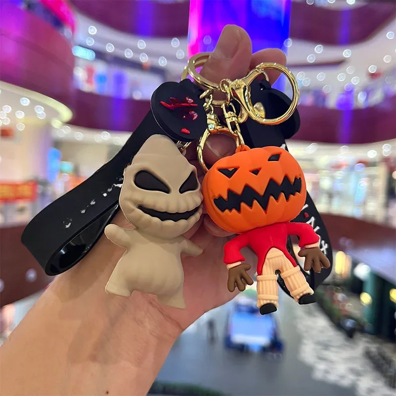 Niedliche Halloween Horror Schlüssel bund lustige Auto Anhänger Cartoon Skelett Schlüssel ring Ostern Geschenk Tasche Anhänger Leben Dekoration Schlüssel anhänger