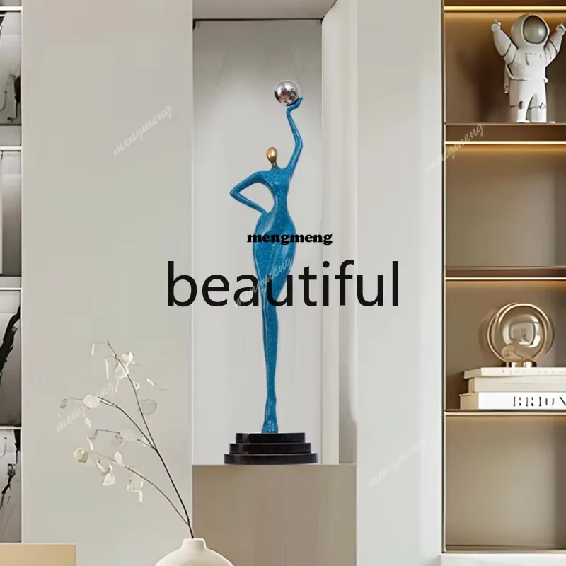 Living room decorations TV cabinet ornaments light luxury entrance art figure sculpture long cabinet soft decoration  N