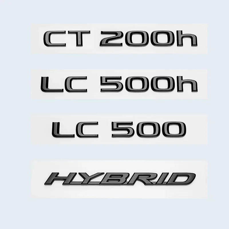 

For Lexus Glossy Black CT200h LC500 LC500h HYBRID 3D Metal Emblem Car Trunk Logo Badge Sticker Accessories CT LC Series