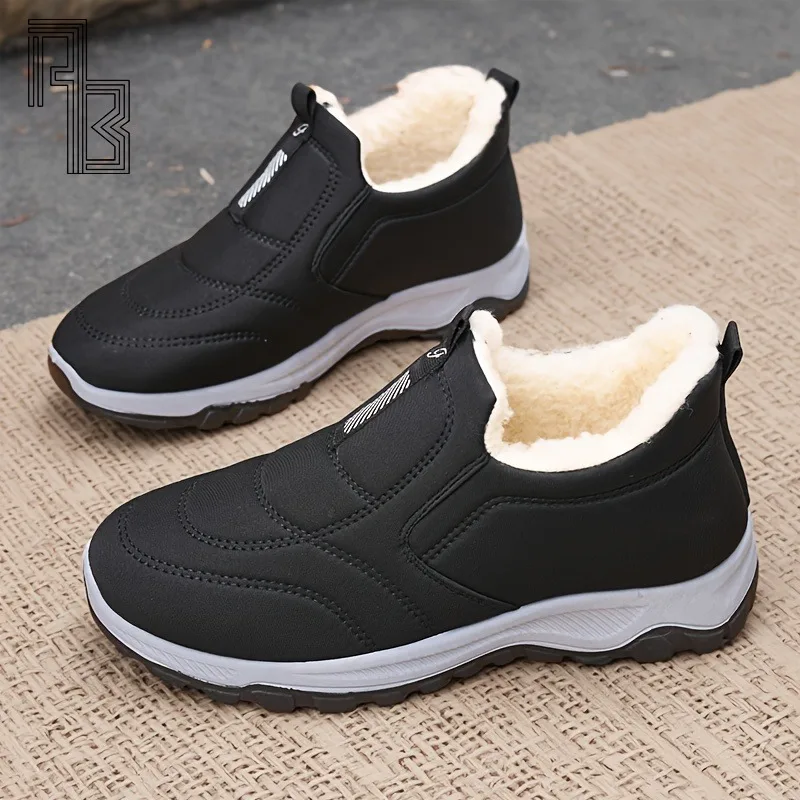

2025 Winter New Velvet Warm Thick Cotton Shoes for Women, Short and Versatile Women's Boots, Couple's Men's Shoes