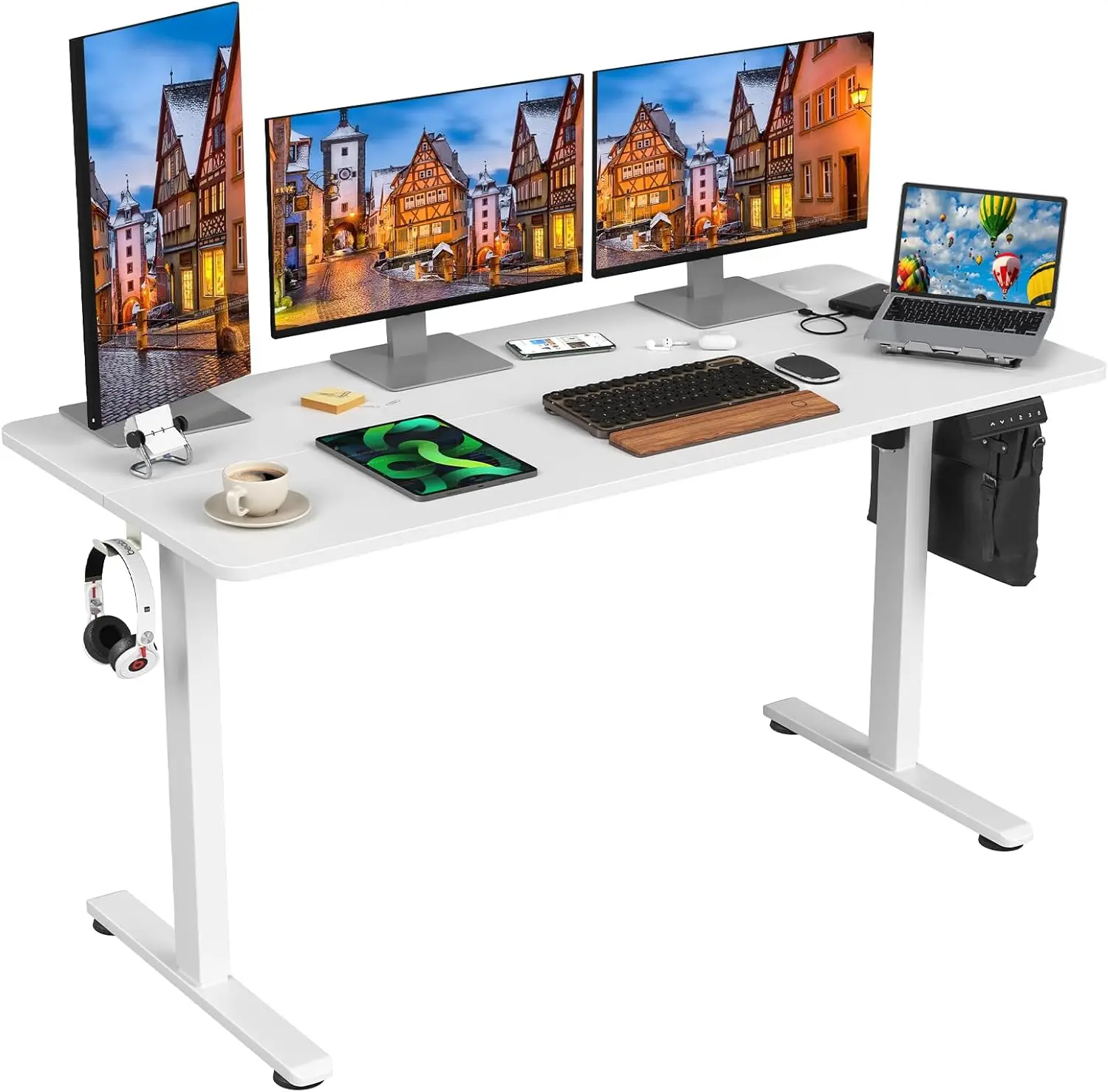 

Electric Standing Desk Adjustable Height Sit Stand Home Office Desk with Splice Board
